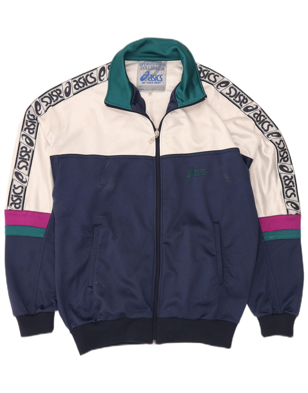 Мужской спортивный костюм ASICS с графическим рисунком IT 52, большой темно-синий с цветными блоками