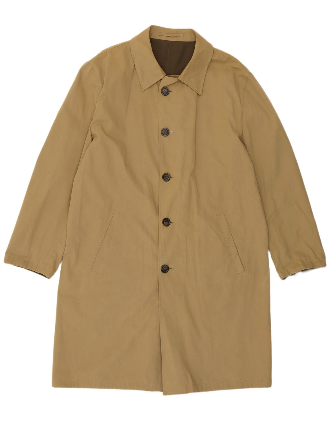 Ermenegildo Zegna Мужское мягкое двустороннее пальто IT 54 2XL Хаки Полиэстер