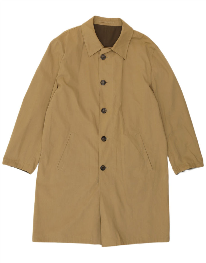 Ermenegildo Zegna Мужское мягкое двустороннее пальто IT 54 2XL Хаки Полиэстер