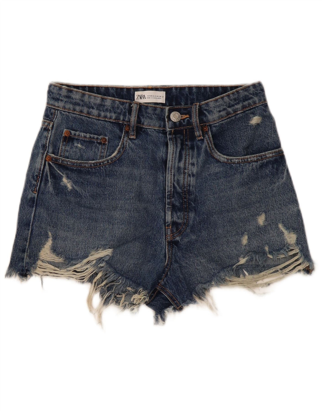 Женские джинсовые шорты Zara EU 38, маленькие W28, синие