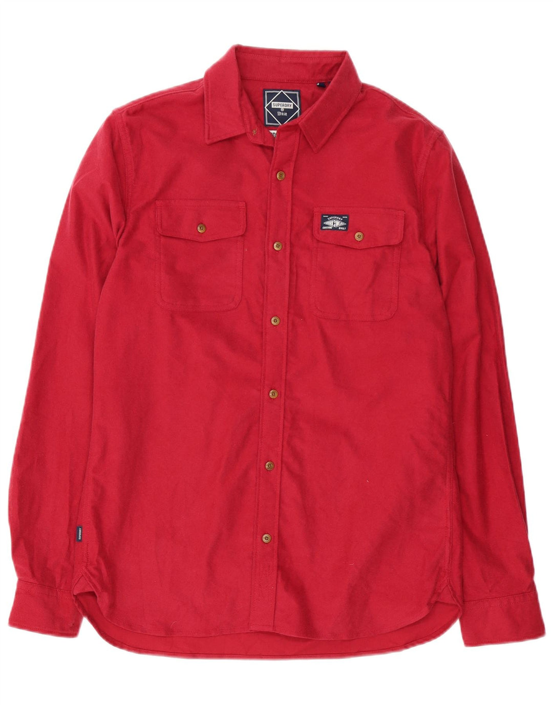 Мужская рубашка Superdry из хлопка среднего красного цвета