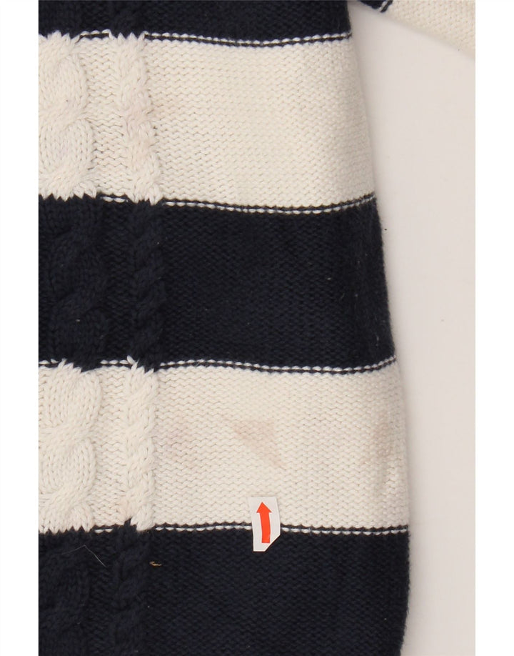 Женский кардиган L.L.BEAN свитер UK 14 средний темно-синий в полоску хлопок