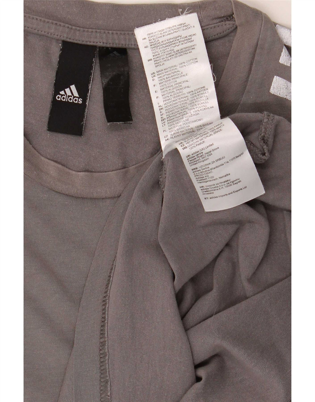 Мужская футболка Adidas Top среднего серого цвета из хлопка