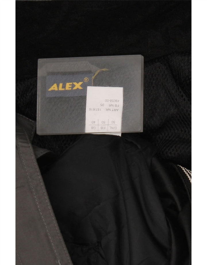 Женская ветровка с капюшоном ALEX UK 40, большая серая зимняя с цветными блоками