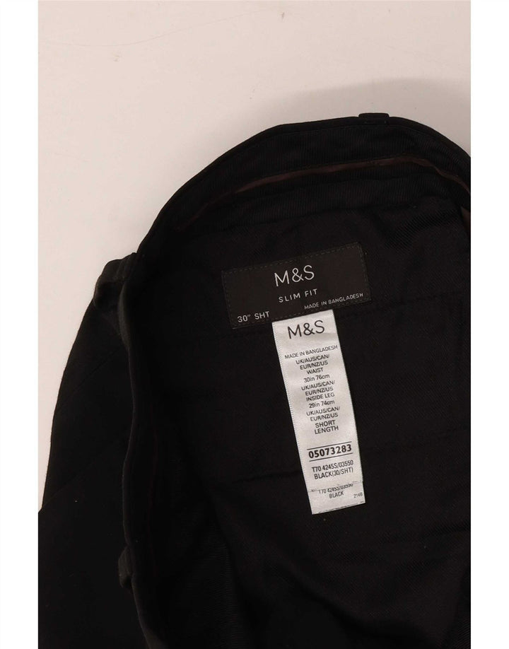 Мужские брюки-чиносы Marks & Spencer W30 L29 черные, полиэстер