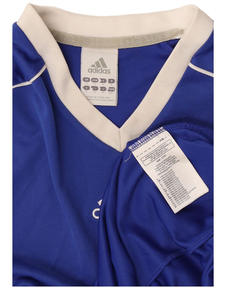 Мужская футболка Adidas Climalite, маленькая синяя, полиэстер с цветными блоками