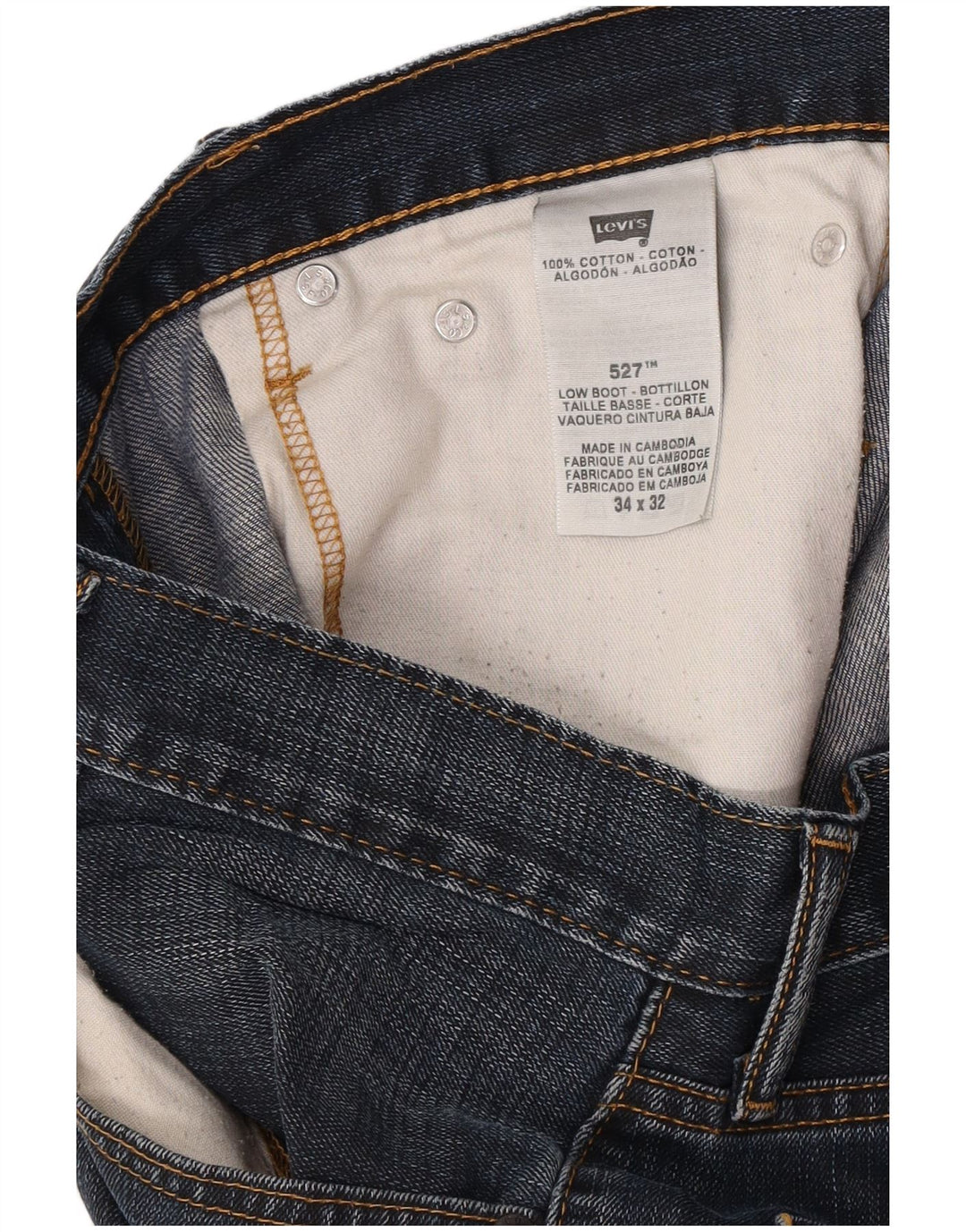 Мужские джинсы Levi's 527 Bootcut W34 L32 Темно-синие, хлопок