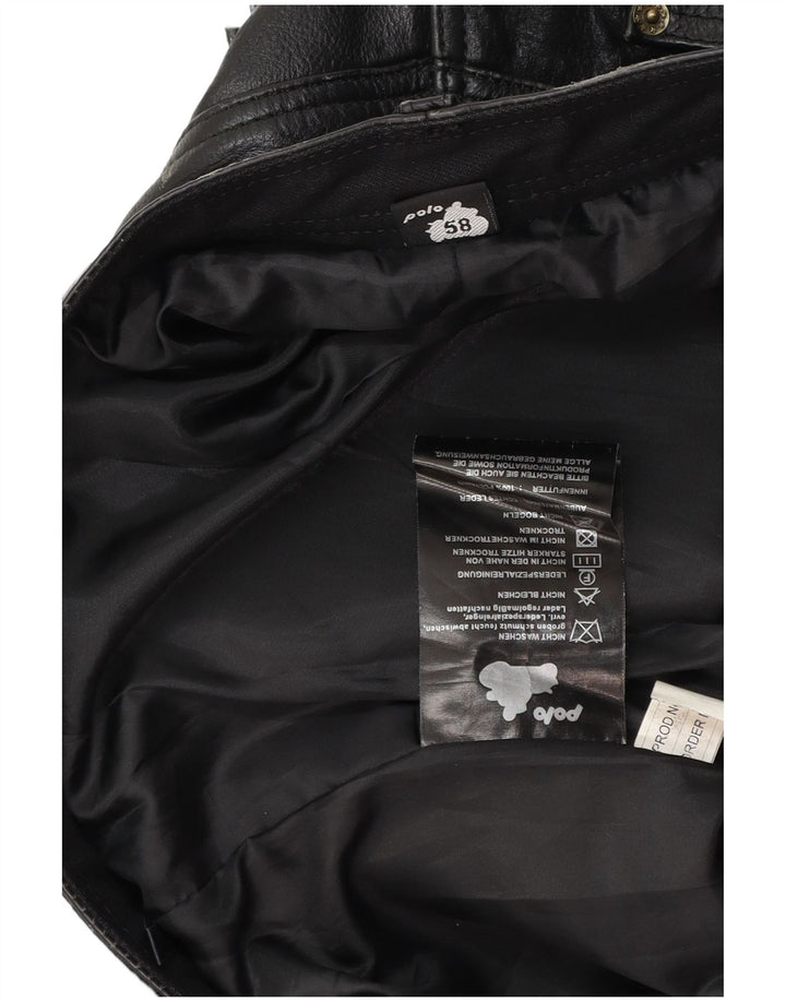 Брюки мужские прямые кожаные POLO W38 L31 черные кожаные