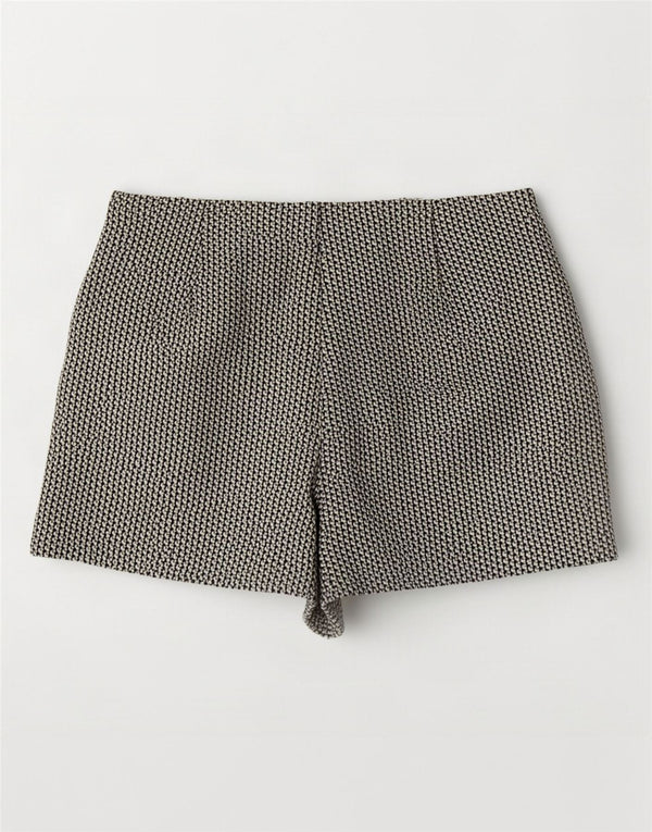 Женские шорты с завышенной талией Zara, большие, W30, бежевые, с геометрическим рисунком