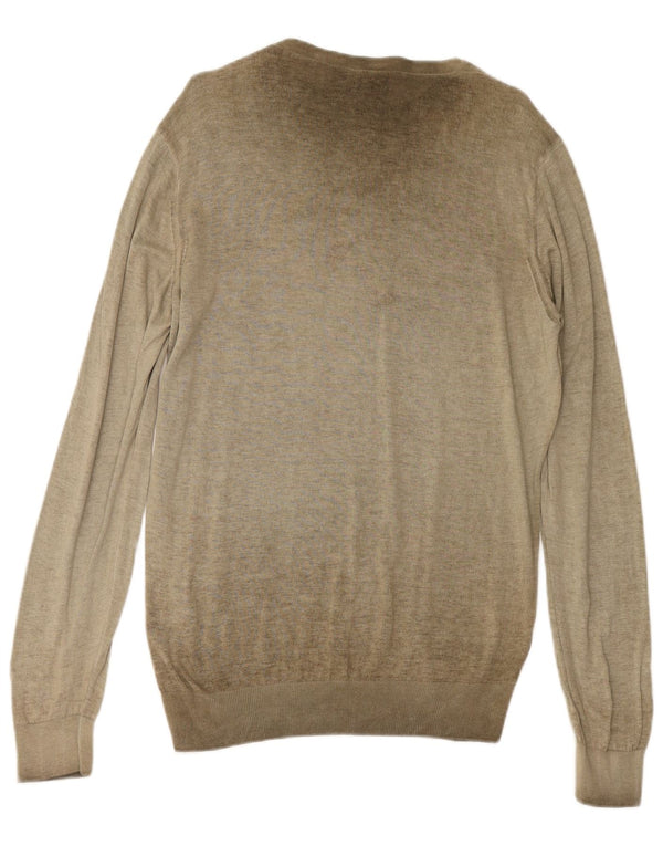 ARMANI JEANS Мужской свитер с вырезом лодочкой 2XL Хаки Хлопок