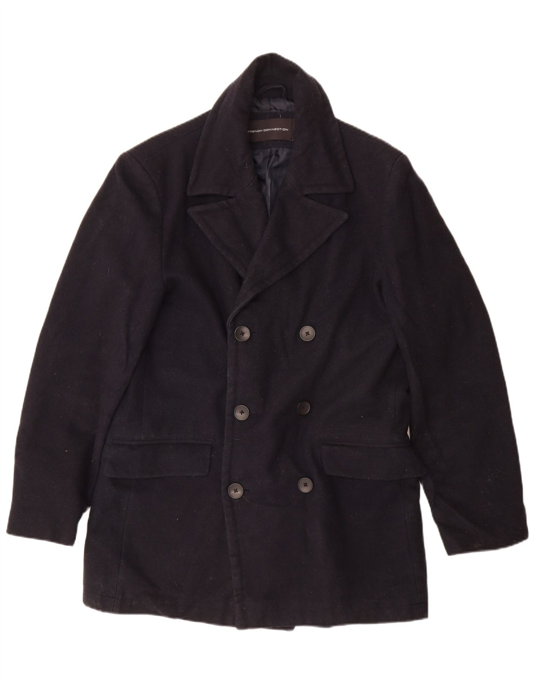 Мужское двубортное пальто FRENCH CONNECTION UK 40, большой темно-синий