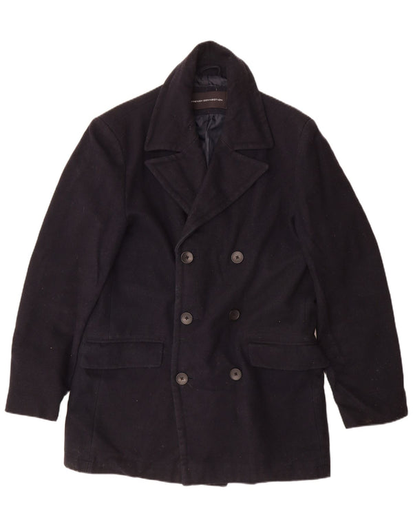 Мужское двубортное пальто FRENCH CONNECTION UK 40, большой темно-синий