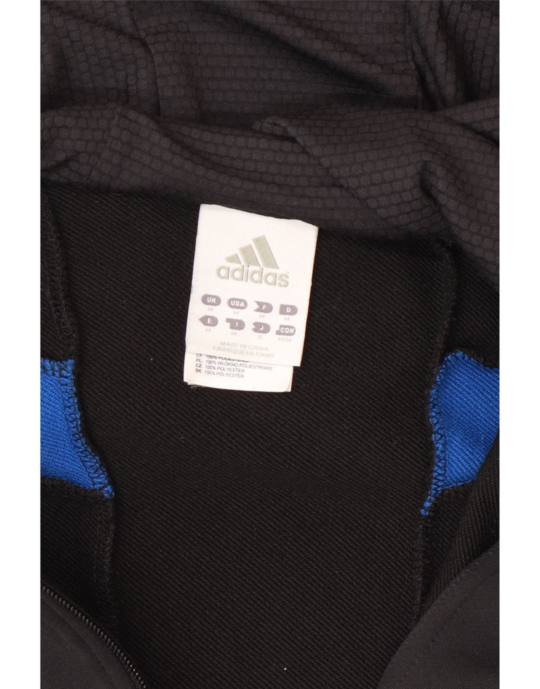Мужской свитер с капюшоном на молнии Adidas среднего размера, черный, полиэстер, спортивный