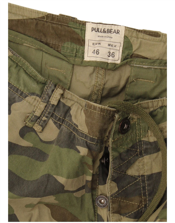 Мужские шорты карго Pull & Bear EU 46 XL W36 Хаки Камуфляж