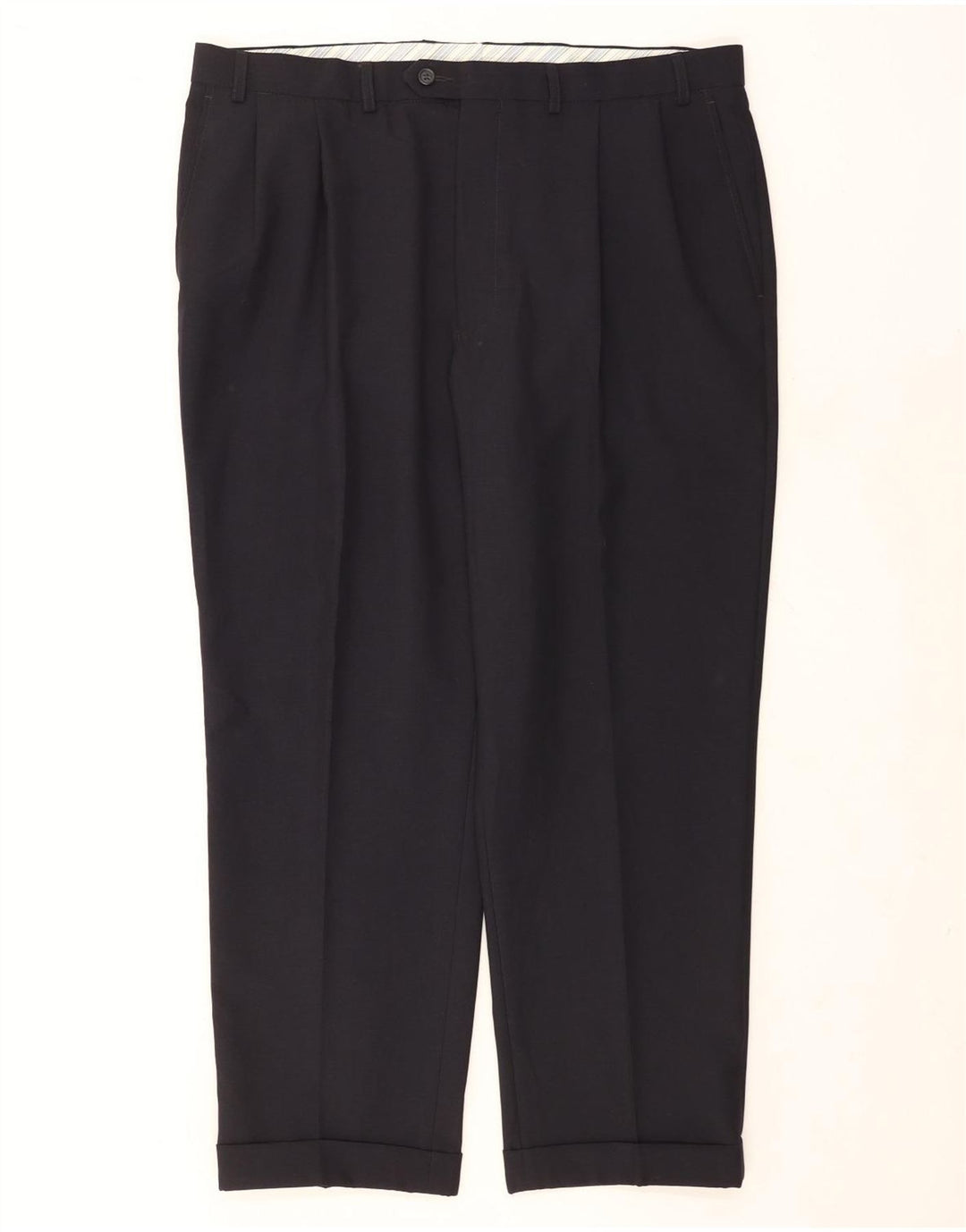 Мужские костюмные брюки Marks & Spencer W40 L29 темно-синие из полиэстера