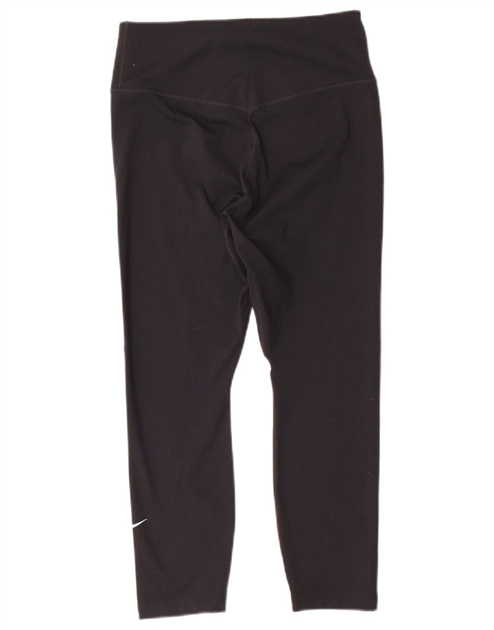 Женские леггинсы-капри NIKE Dri Fit UK 8, маленькие черные из полиэстера