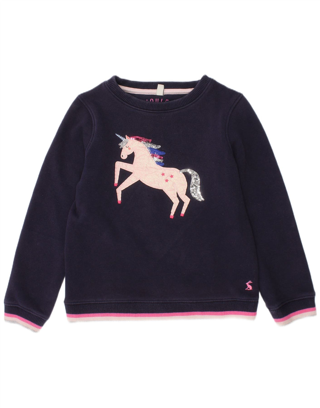 Свитшот Joules Girls Unicorn, джемпер, 7–8 лет, темно-синий, полиэстер