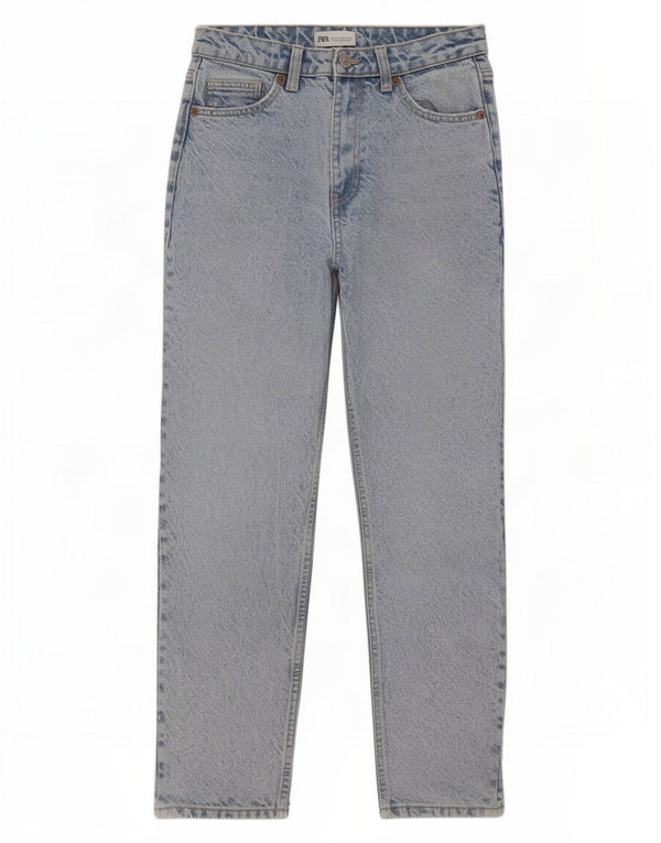Женские укороченные джинсы с высокой талией Zara EU 36 XS W26 L26, синий хлопок