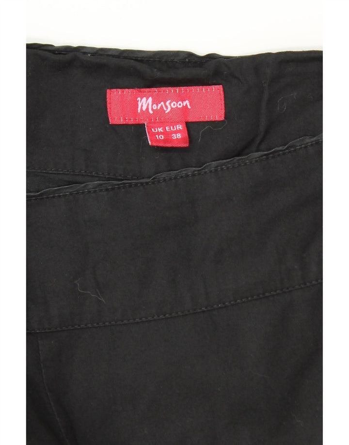 Женская юбка-трапеция MONSONON с абстрактным узором UK 10, маленькая W30, черный хлопок