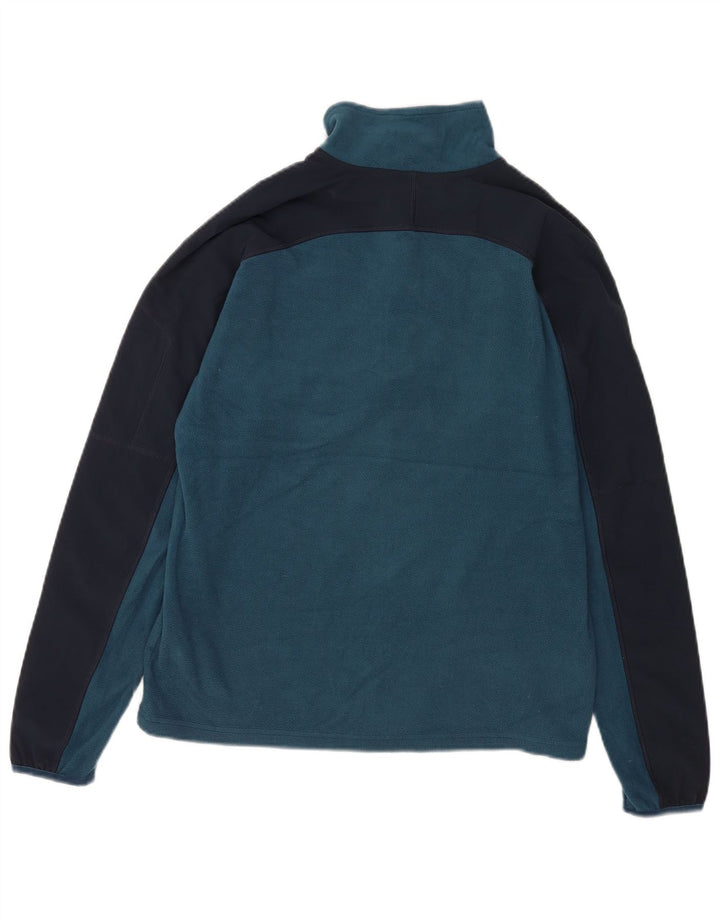 Мужской флисовый джемпер с воротником на молнии The North Face, маленький синий, полиэстер с цветными блоками