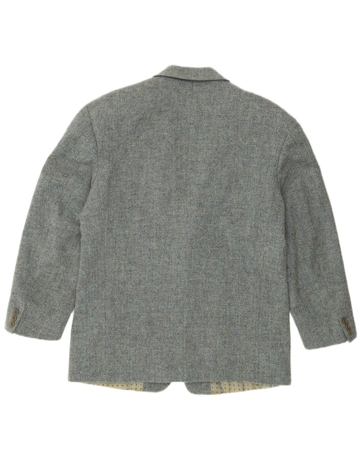 Мужской пиджак на 2 пуговицах HUGO BOSS IT 52 XL, синий, с рисунком «елочка», новая шерсть