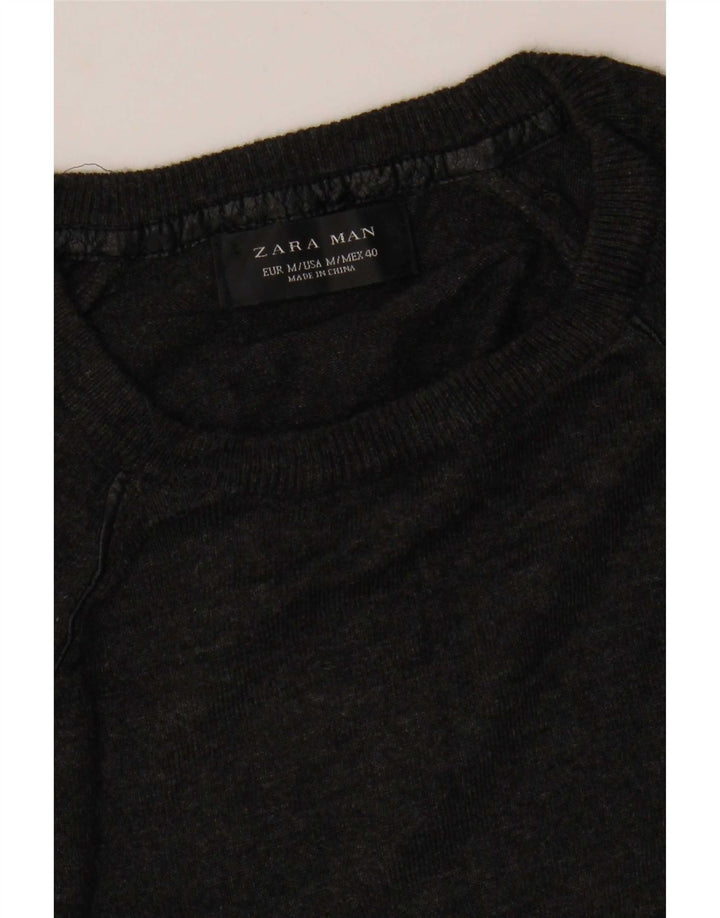 Мужской джемпер с круглым вырезом Zara, средний серый