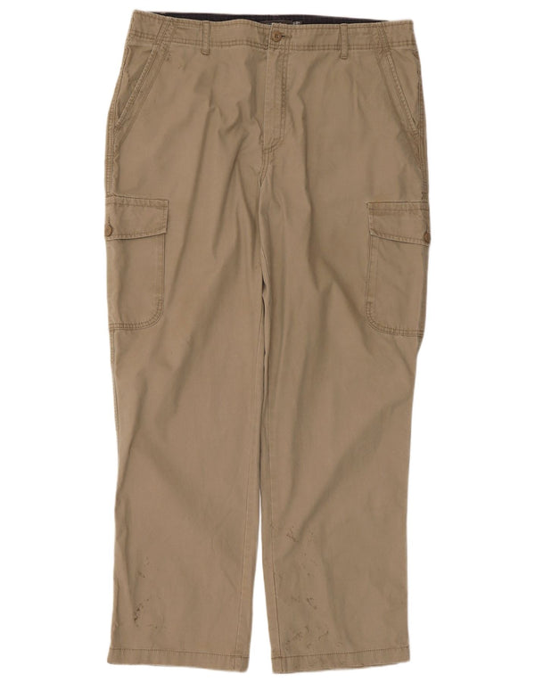 Мужские прямые брюки карго Marks & Spencer W38 L31 бежевого цвета, хлопок