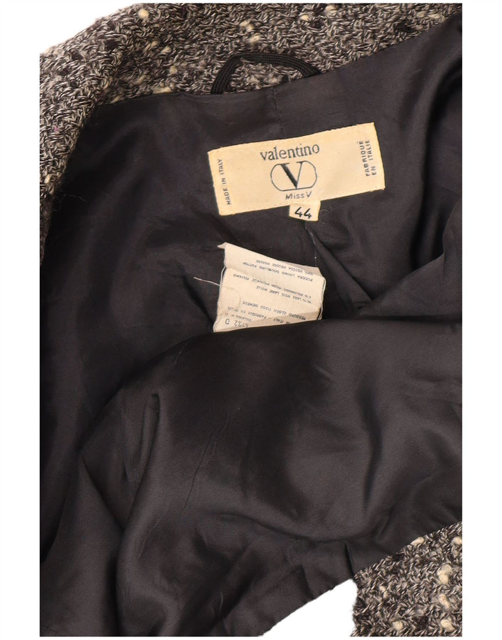 VALENTINO Женский двубортный пиджак IT 44 Средний серый в крапинку