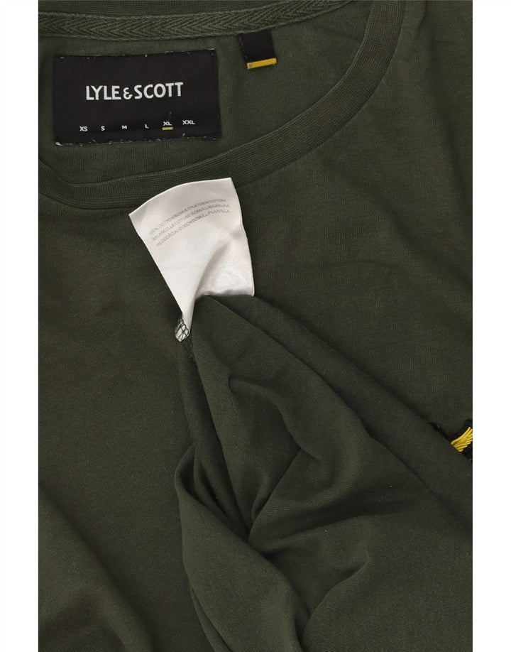 Мужская футболка Lyle & Scott Top XL из хлопка цвета хаки
