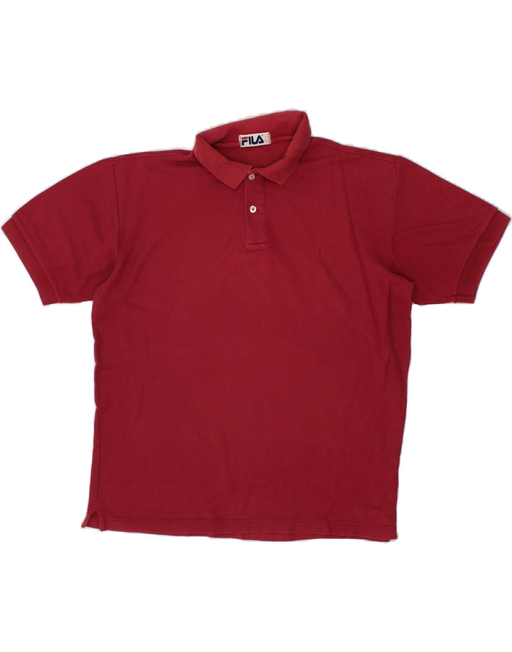 FILA Mens Polo Shirt IT 50 Medium Burgundy Vintage Fila and Second-Hand Fila from Messina Hembry 