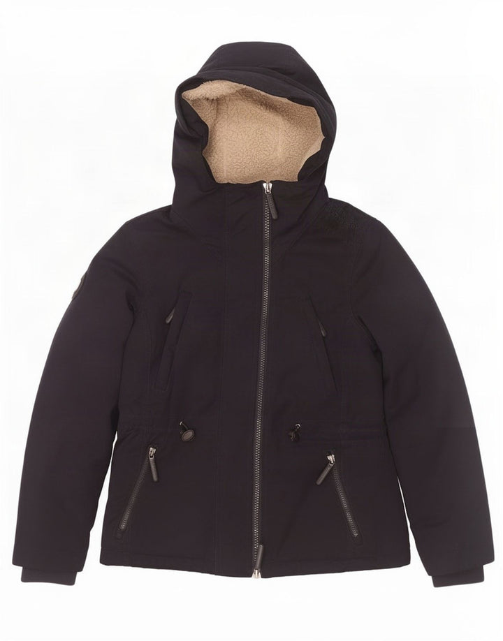 Женская ветровка с капюшоном Superdry Windparka UK 14, средний темно-синий