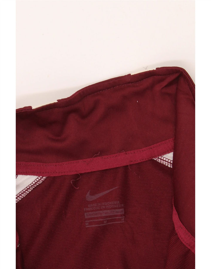 NIKE Mens Tracksuit Top Jacket Medium Maroon Colourblock Polyester Vintage Nike and Second-Hand Nike from Messina Hembry 