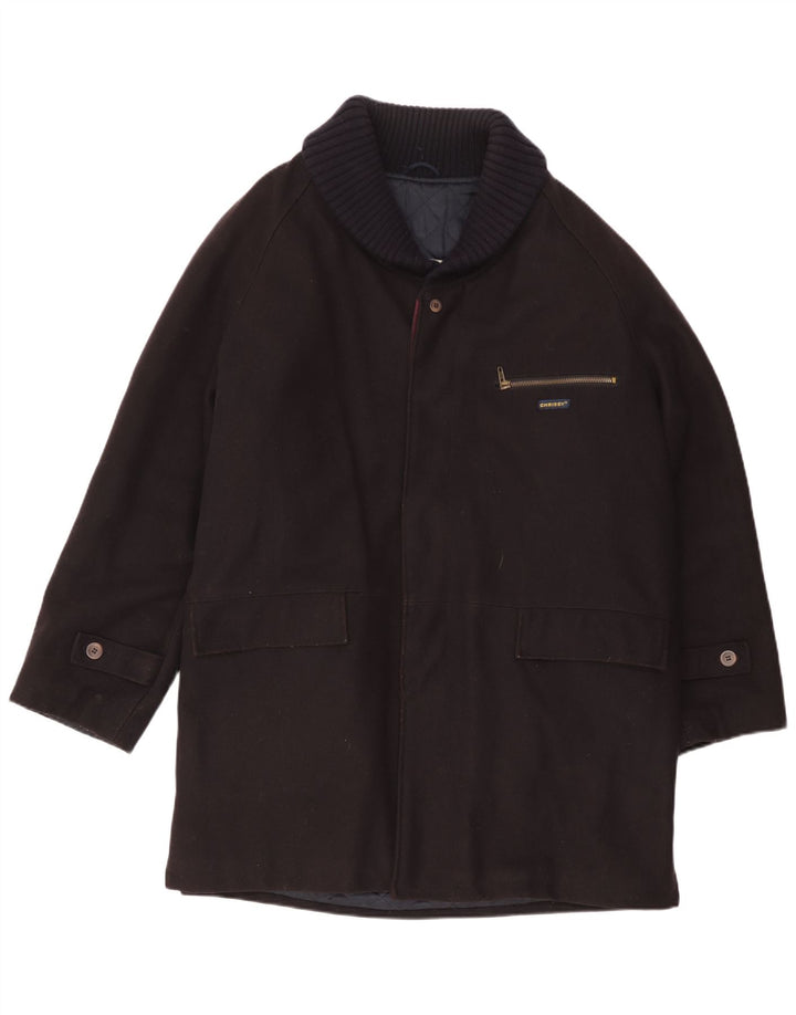 Винтажное мужское пальто UK 42 XL из черной вискозы