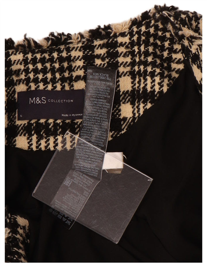 Женский пиджак Marks & Spencer UK 6 XS, черный клетчатый полиэстер