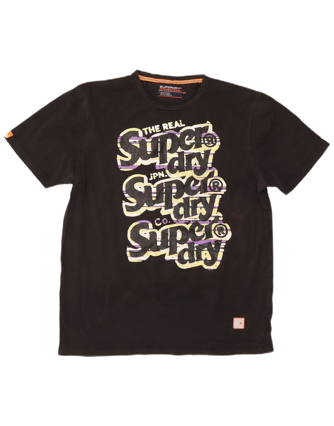 SUPERDRY Мужская футболка с рисунком 2XL, черная