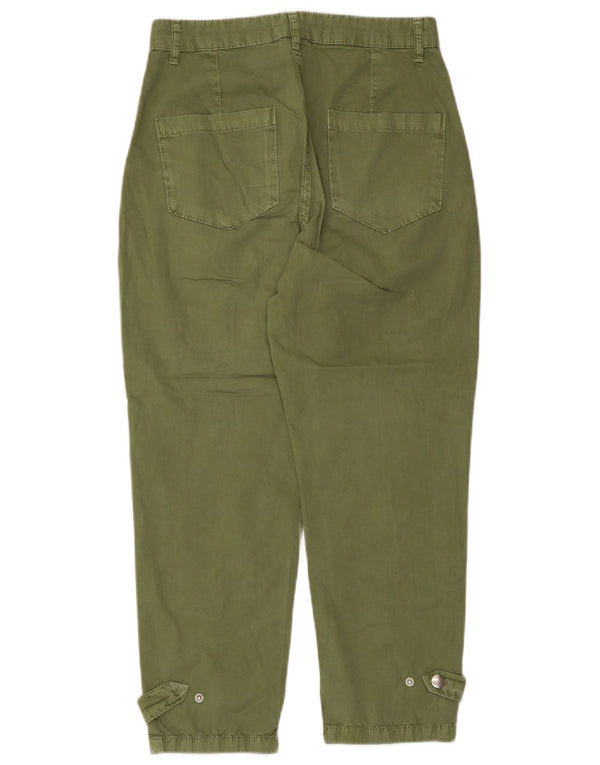 Женские брюки чинос с высокой талией Zara EU 34 2XS W24 L24, зеленые