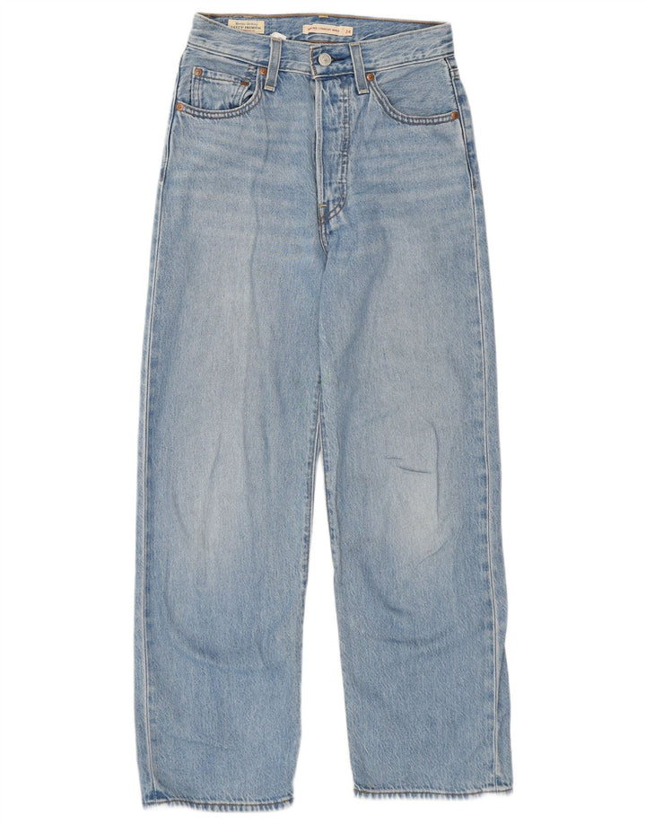 Женские прямые джинсы Levi's Ribcage W24 L27, синий хлопок