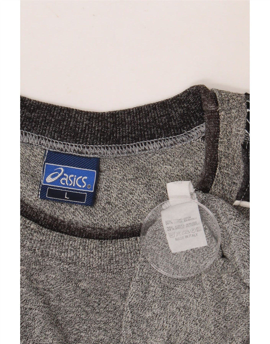 Мужская футболка с графическим рисунком ASICS, большой серый хлопок с цветными блоками