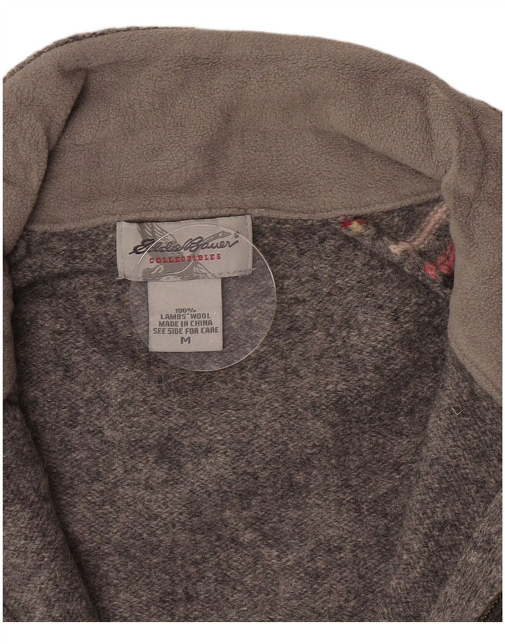 Женский кардиган Eddie Bauer, свитер UK 12, средний серый в полоску из овечьей шерсти