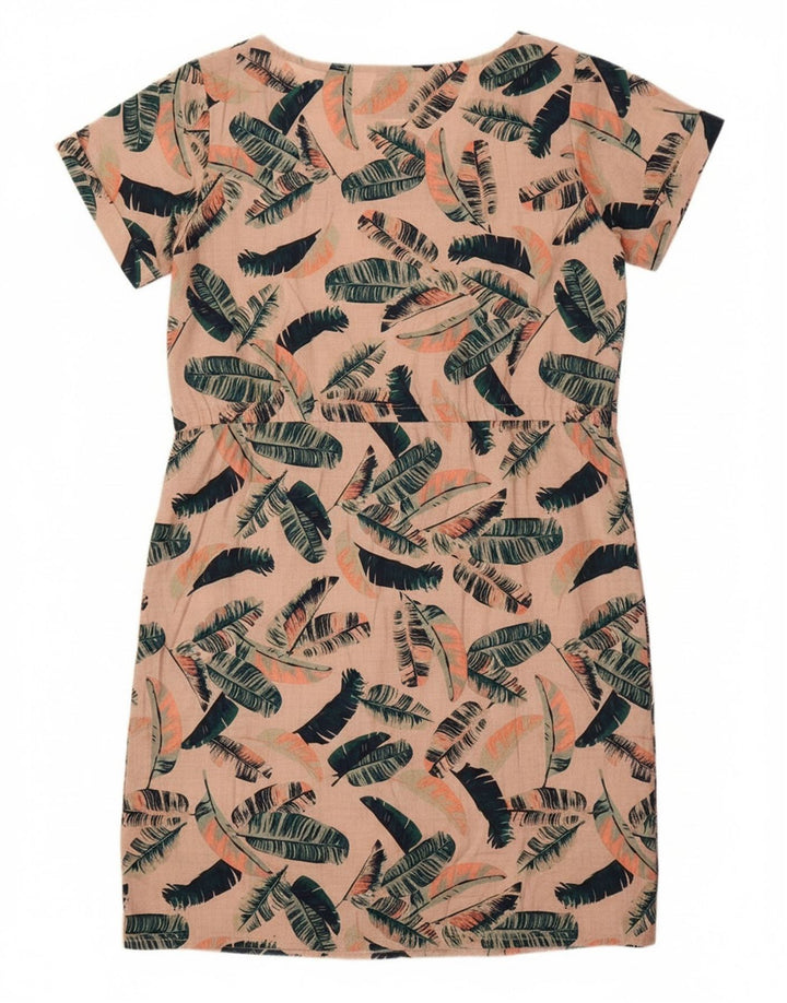 MOUNTAIN WAREHOUSE Womens Shift Dress UK 12 Medium Beige Floral Polyester