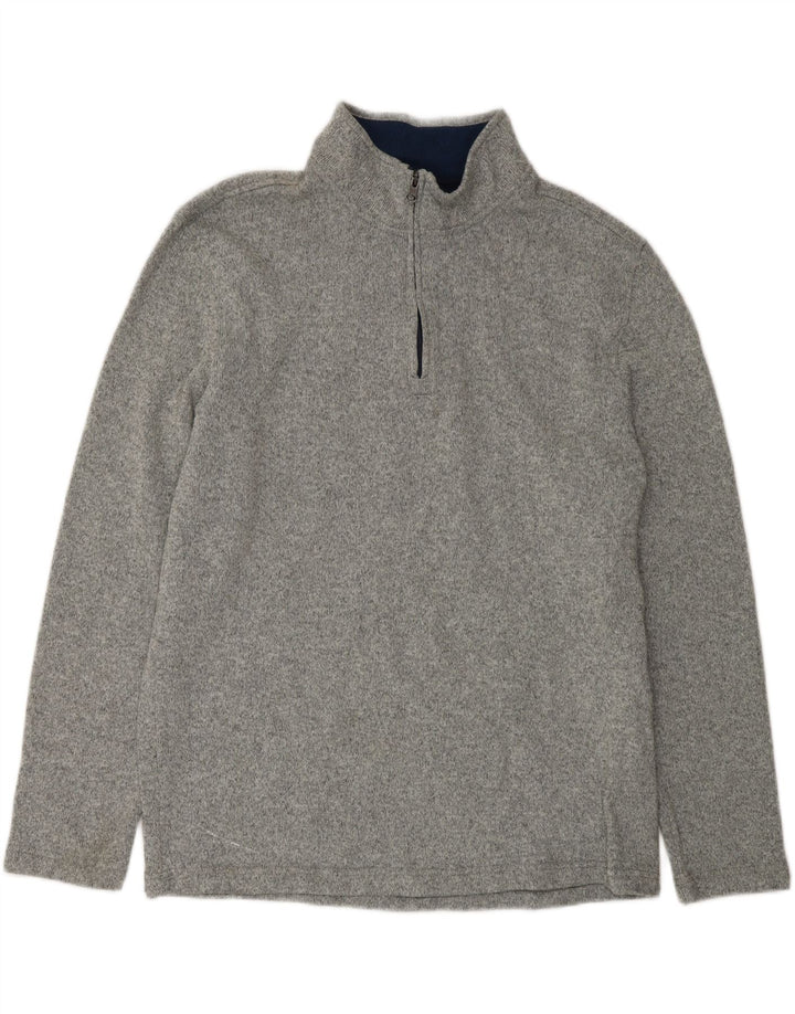 IZOD Womens Zip Neck Fleece Jumper UK 18 XL Grey Polyester Vintage Izod and Second-Hand Izod from Messina Hembry 