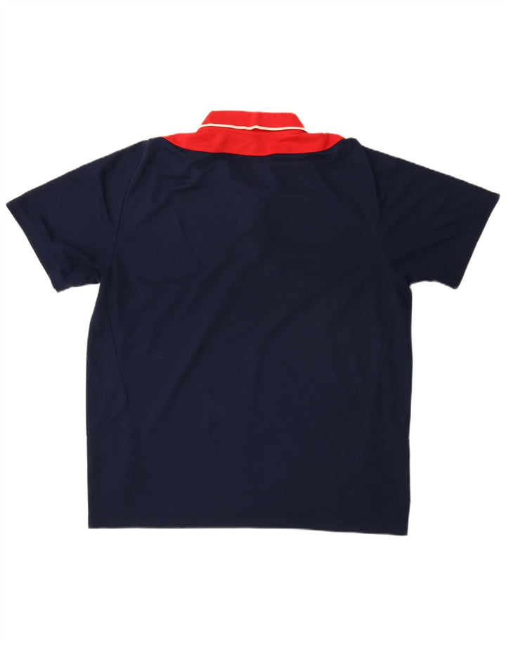 Мужская рубашка-поло ADIDAS UK 48/50 XL, темно-синяя, хлопок с цветными блоками