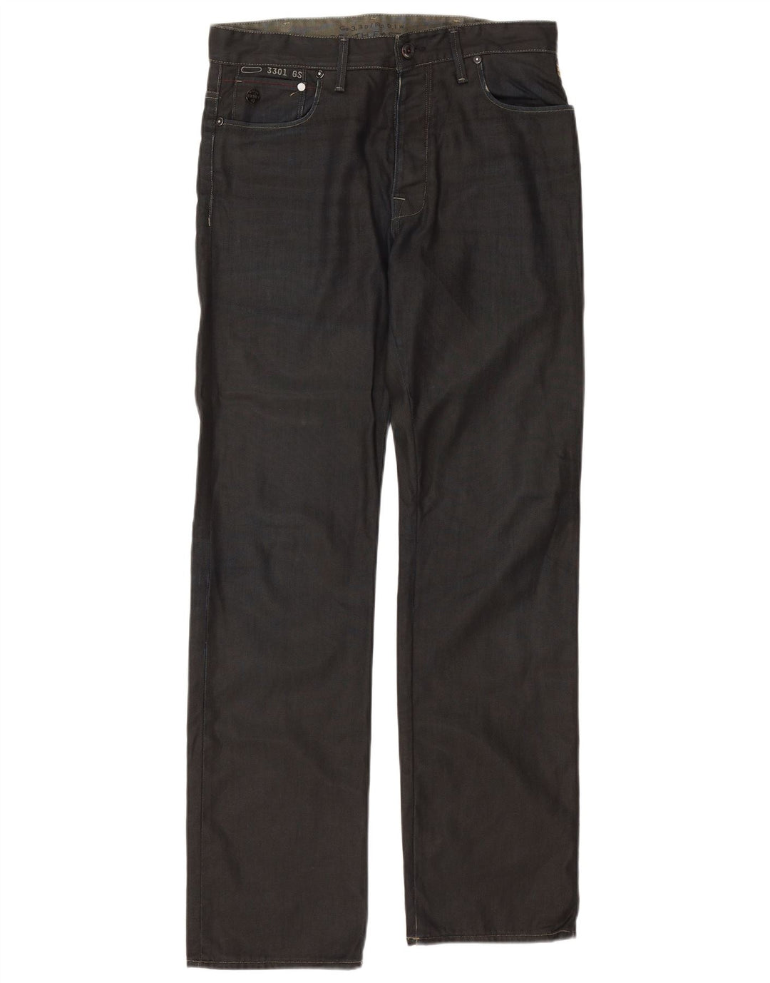 Мужские прямые джинсы G-STAR 3301 W32 L34 Темно-синий хлопок