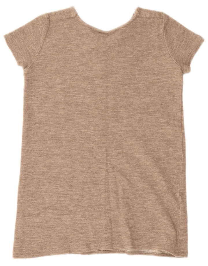 Женская футболка Zara Top UK 12 Medium Brown в крапинку