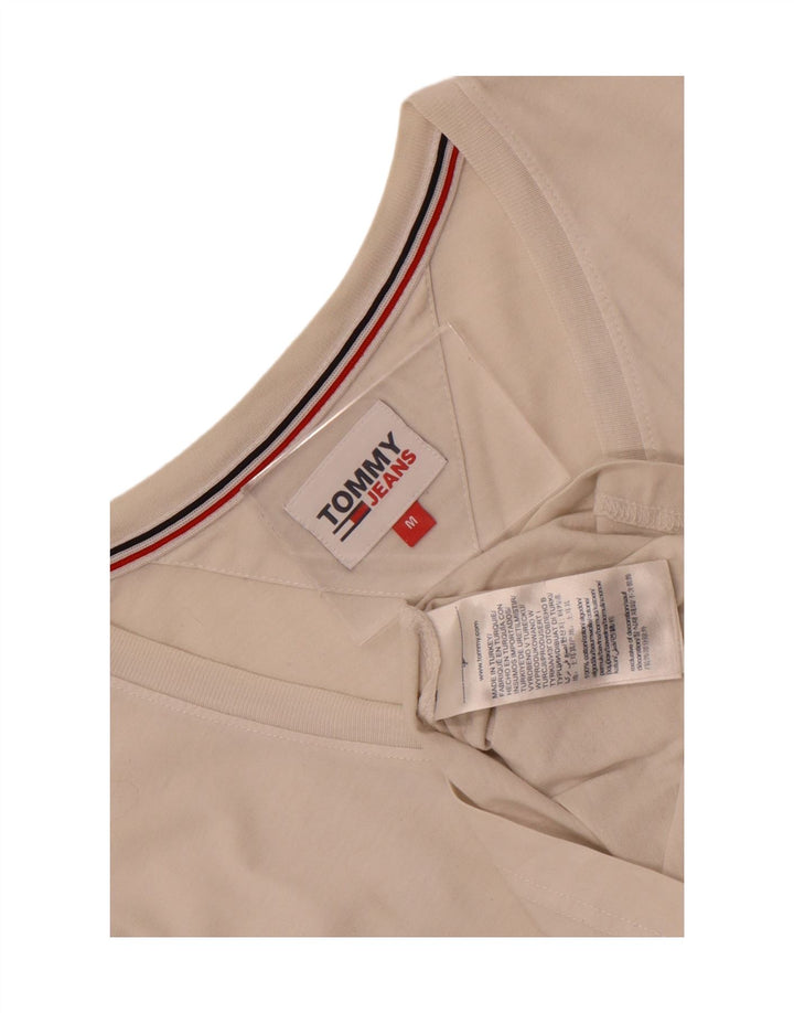 Женская футболка Tommy Hilfiger Top UK 12, средний белый хлопок