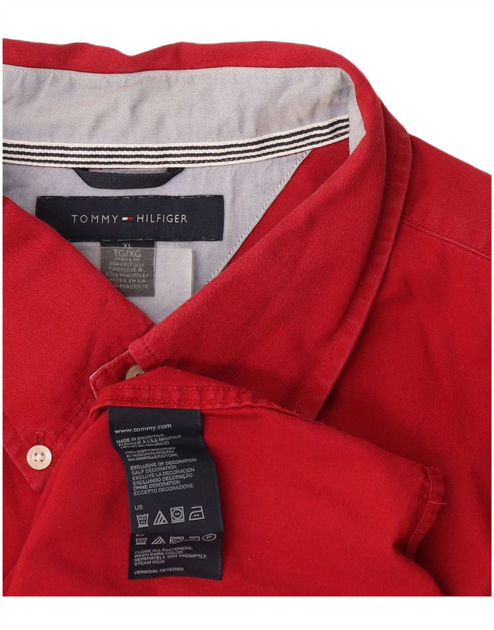 Tommy Hilfiger Мужская рубашка XL Красная хлопковая