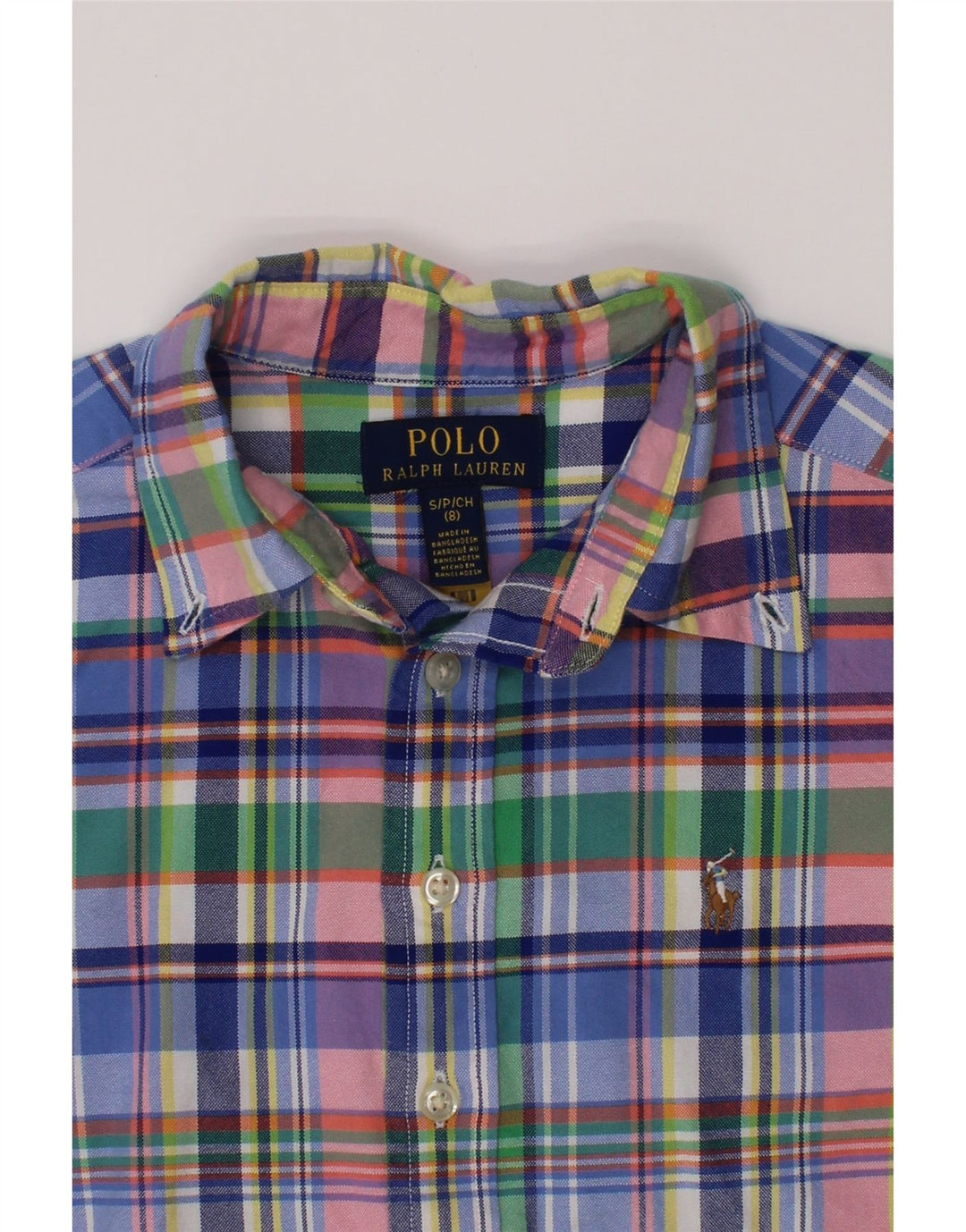 Рубашка POLO RALPH LAUREN для мальчика 7-8 лет, маленькая разноцветная клетка