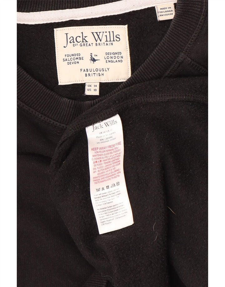 Женский свитер свободного кроя JACK WILLS, большой черный хлопковый джемпер, Великобритания 14