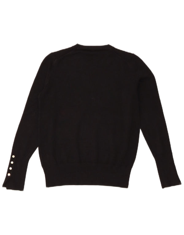 Женский джемпер с круглым вырезом Zara UK 12, средний черный