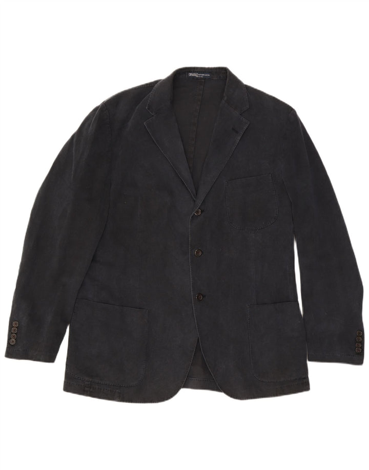 Мужской пиджак с 3 пуговицами Polo Ralph Lauren IT 54 XL, черный хлопок